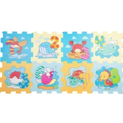 Alfombra puzle bebés animales y números 8 piezas gomaespuma C'Baby