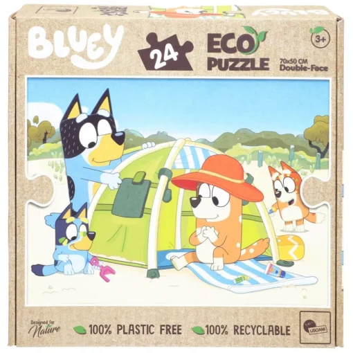 Bluey Puzzle ECO doble cara para colorear 24 piezas XL - Juguetes Amigables