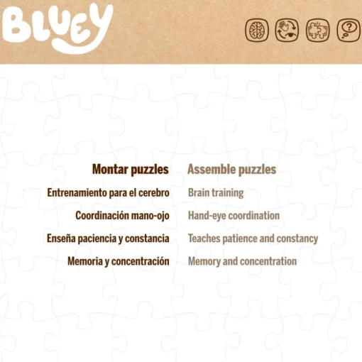 Bluey Puzzle ECO doble cara para colorear 24 piezas XL - Juguetes Amigables