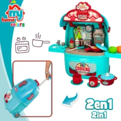 Cocina de juguete portátil 2 en 1 c/luz y sonido My Home Colors