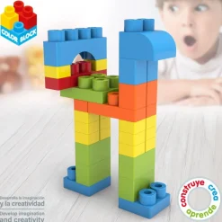 Cubo bloques construcción 50 piezas Color Block Maxi