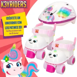 Kit patines y casco de unicornio 4 ruedas talla 24-30 K3YRIDERS