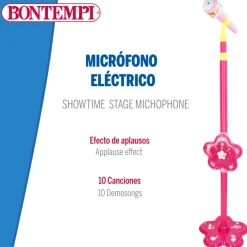 Micrófono de escenario juguete regulable fucsia Bontempi