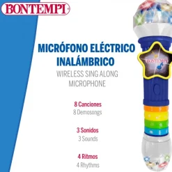 Micrófono inalámbrico de juguete c/altavoz y luz Bontempi