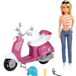 Muñeca con scooter y accesorios Isabella