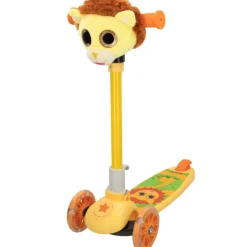 Patinete 3 ruedas león plegable c/luces y peluche K3YRIDERS