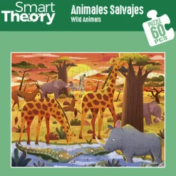 Puzzle animales salvajes 60 piezas grandes Smart Theory