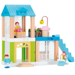 WOOMAX Casa de muñecas modular 37 piezas