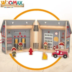 WOOMAX Estación de bomberos portátil de madera