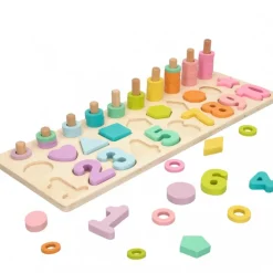 WOOMAX Juego educativo de madera números y formas