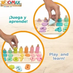 WOOMAX Juego educativo de madera números y formas