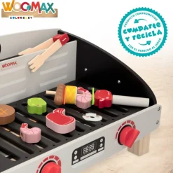 WOOMAX Mesa de barbacoa de madera