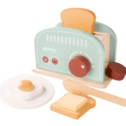 WOOMAX Tostadora de juguete de madera c/accesorios